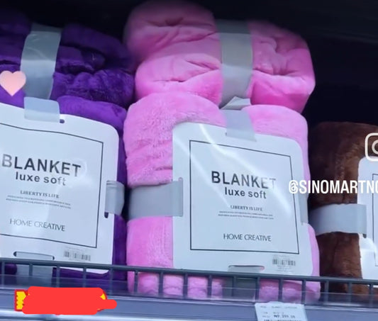 "HOME CREATIVE" brand "BLANKET luxe soft" flannel fleece throw blankets.