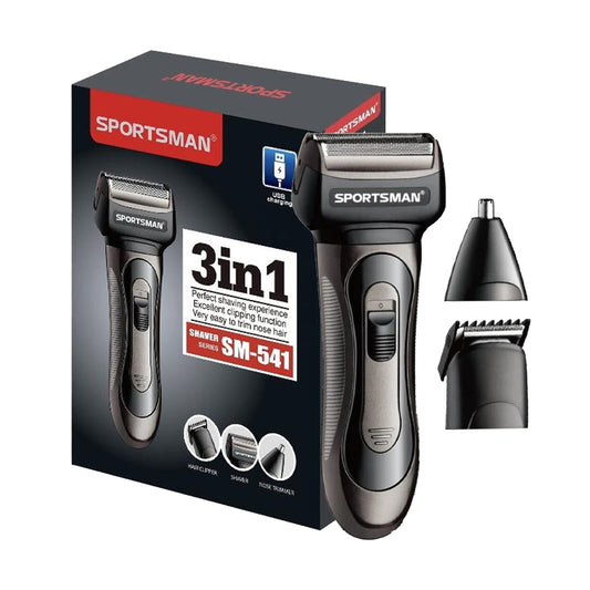 Sportsman SM-541 3-in-1 rechargeable grooming kit.